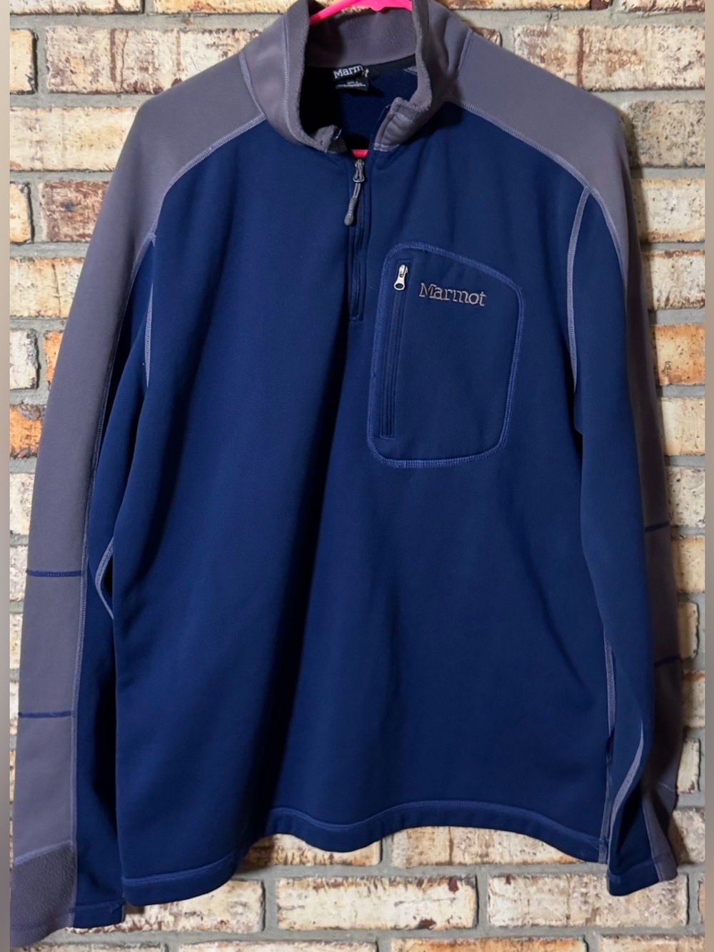 Marmot blue quarter zip pullover XL